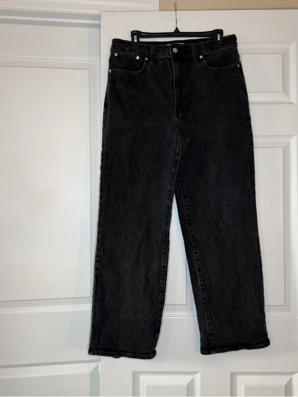Madewell The Perfect Vintage Wide Leg Jeans Black Womens Sz 31 x 28" Stretch